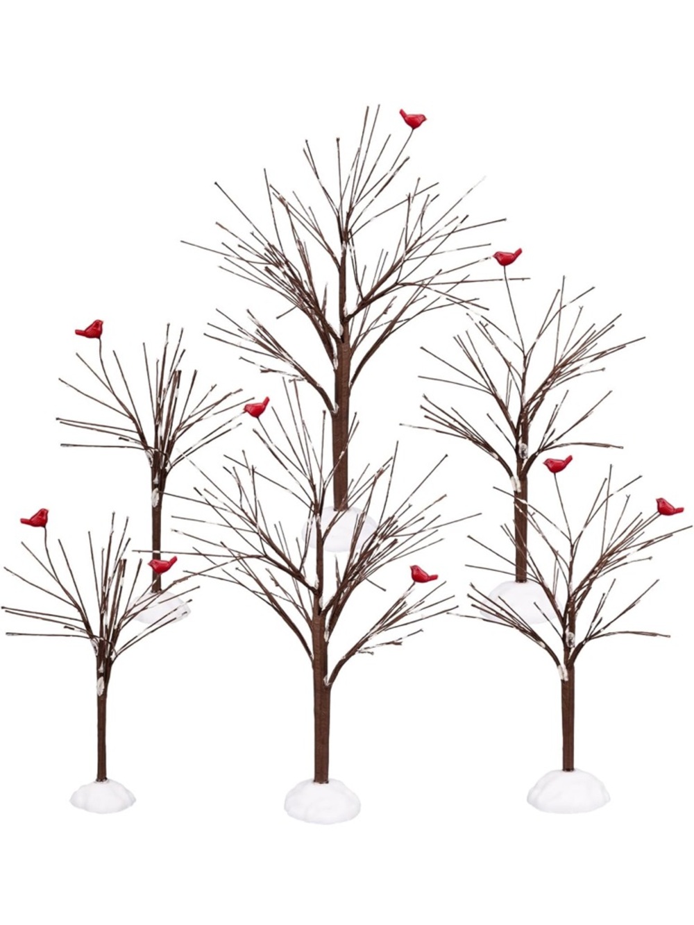Warmtree Model / Miniature / Diorama Cardinal Birds Red Leaves & Bare Tree Set.